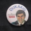 1988 Michael Dukakis Election Button